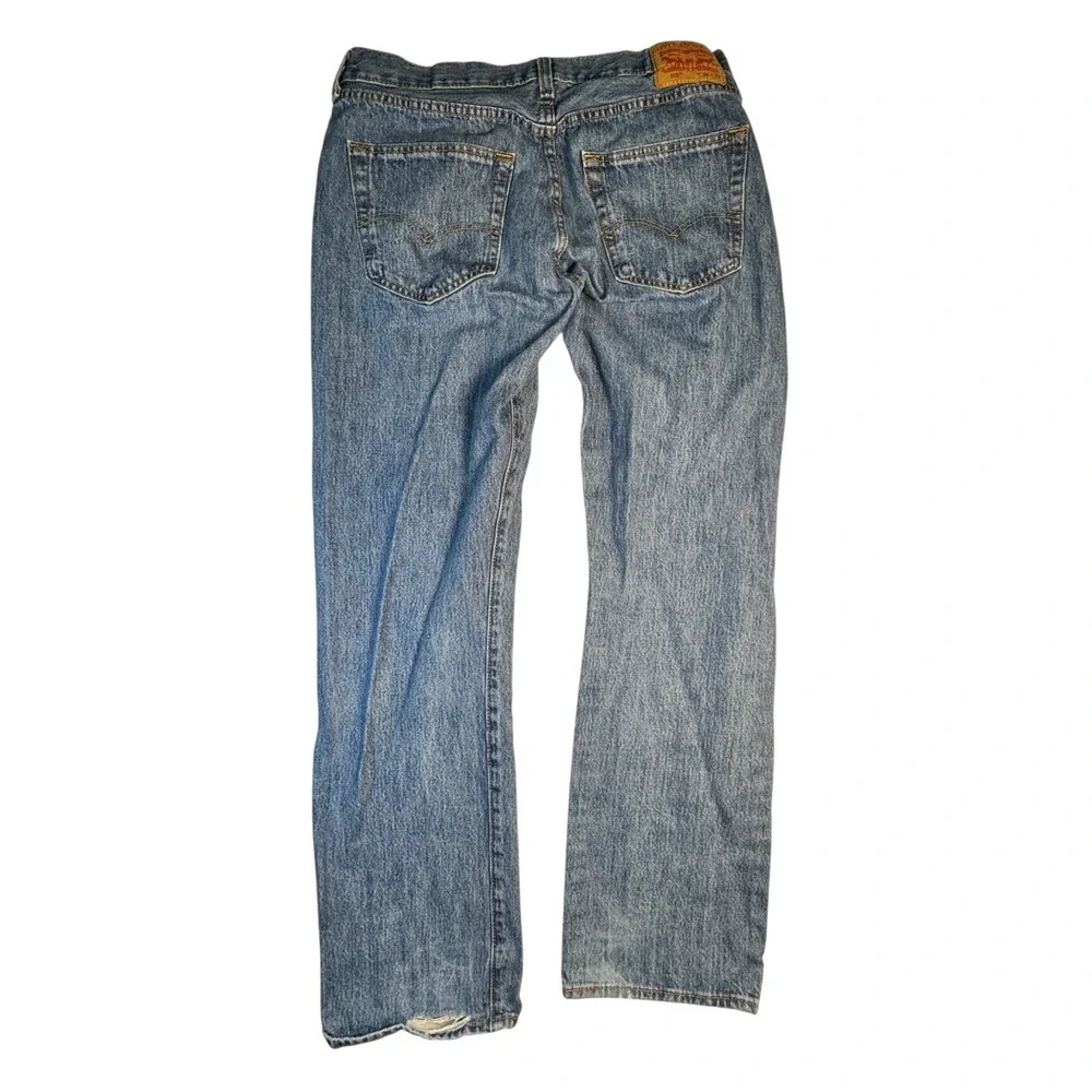 Levis 501 Original Fit Straight Leg Jeans Blue Medium Wash Denim Mens 36x32